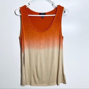 Kenneth Cole Orange and Beige Ombre Tank Top